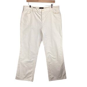 Talbots Signature Boot Womens Cream Velvet Pants Size‎ Petites 16 16P Off-White